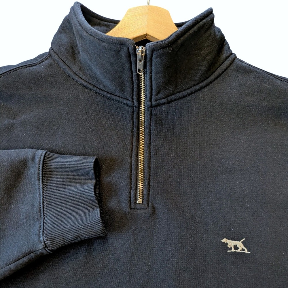 Rodd & Gunn Mens XL Black Quarter Zip Sweatshirt Cotton Blend Fleece 007310-06